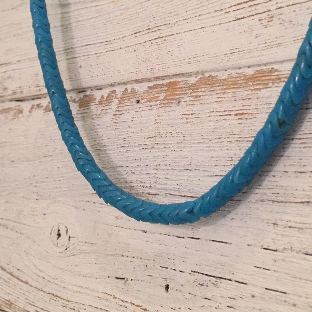Blue Antique Snake Bead Necklace